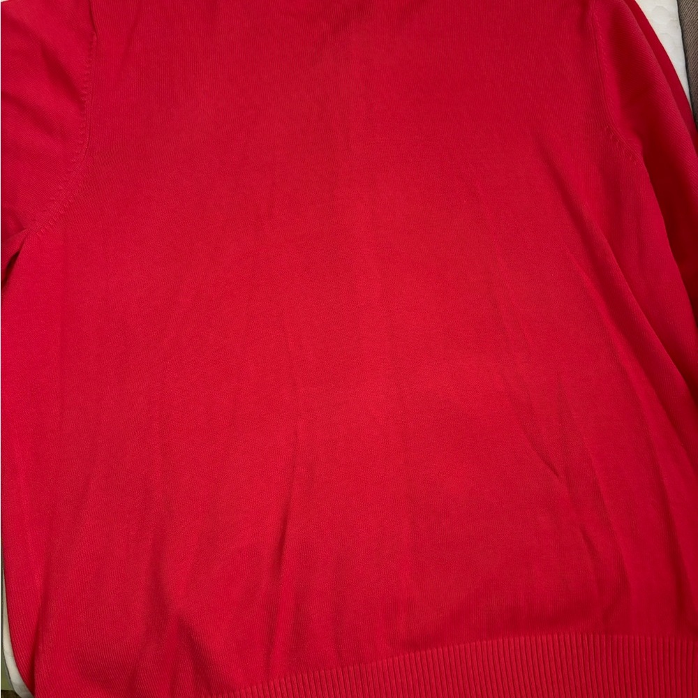Quacker Factory Cardigan Size 1X Coral Sequin Embellished Sweater Jewel Zipper - Picture 7 of 8